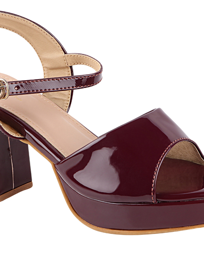 The Thick Lustre Maroon Heels